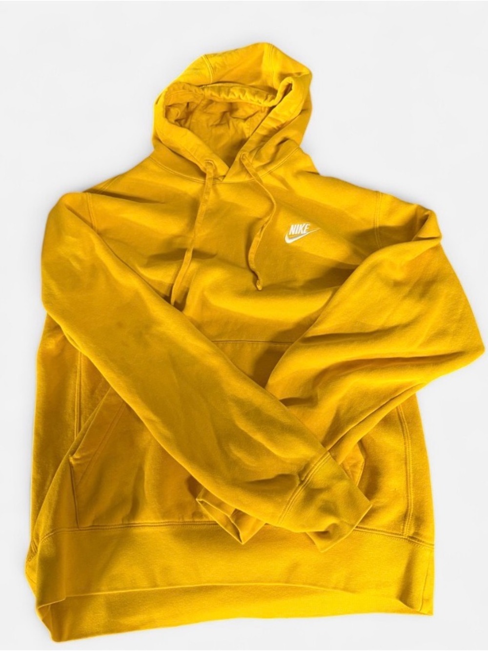 Nike Men's Bright Yellow Hooded Sweatshirt